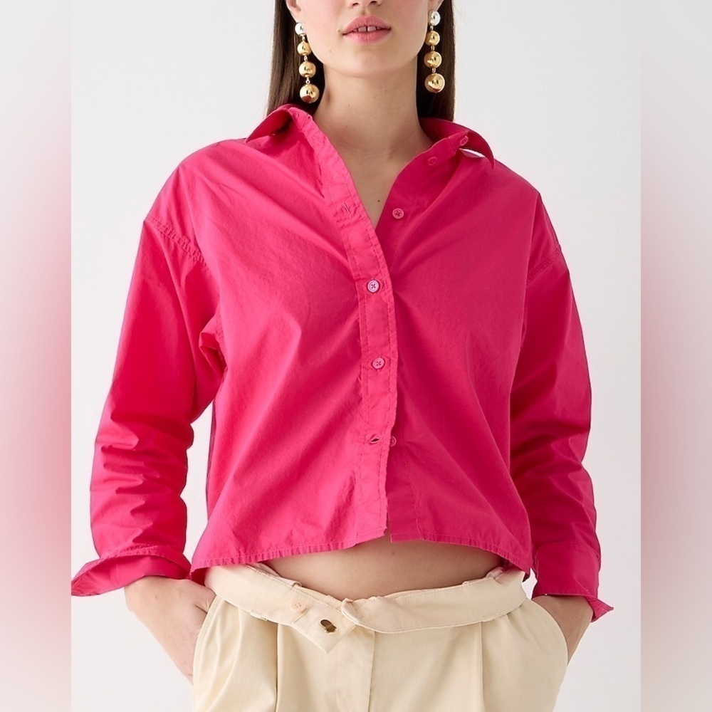 J Crew Relaxed-fit cropped cotton poplin shirt
Item BL122